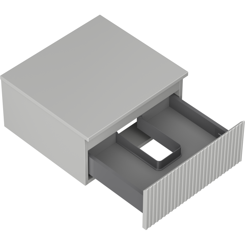 Mexen Rivel 50 cm Washbasin Cabinet with Countertop, 1 Drawer, Fluted, Grey Matte - 91A20-05023-1-BFC62