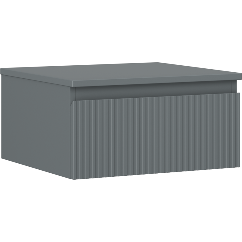 Mexen Rivel 50 cm Under-Sink Bathroom Cabinet with Counter, 1 Drawer, Fluted, Matte Graphite - 91A20-05023-1-BFC66