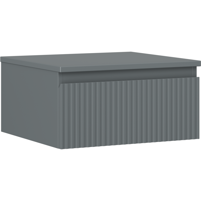 Mexen Rivel bathroom cabinet for washbasin 50 cm with countertop, 1 drawer, fluted, matte graphite - 91A20-05023-1-BFC66