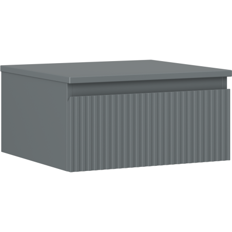 Mexen Rivel 50 cm Under-Sink Bathroom Cabinet with Counter, 1 Drawer, Fluted, Matte Graphite - 91A20-05023-1-BFC66