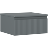 Mexen Rivel bathroom cabinet for washbasin 50 cm with countertop, 1 drawer, fluted, matte graphite - 91A20-05023-1-BFC66