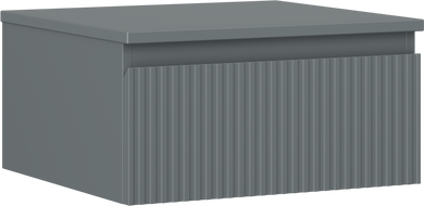 Mexen Rivel bathroom cabinet for washbasin 50 cm with countertop, 1 drawer, fluted, matte graphite - 91A20-05023-1-BFC66