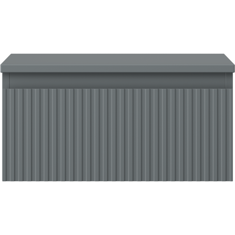 Mexen Rivel 50 cm Under-Sink Bathroom Cabinet with Counter, 1 Drawer, Fluted, Matte Graphite - 91A20-05023-1-BFC66