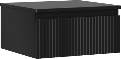 Mexen Rivel bathroom cabinet under washbasin 50 cm with top, 1 drawer, grooved, matte black - 91A20-05023-1-BFC71