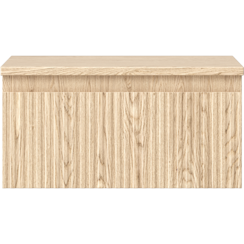 Mexen Rivel bathroom cabinet for under-sink 50 cm with countertop, 1 drawer, grooved, oak - 91A20-05023-1-BFC81