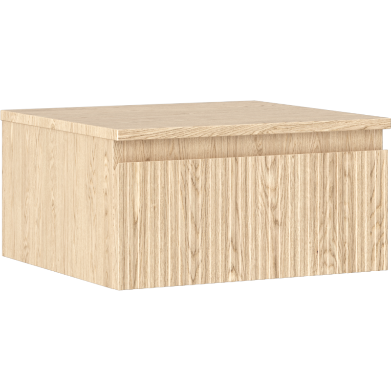 Mexen Rivel bathroom cabinet under sink 50 cm with countertop, 1 drawer, fluted, oak - 91A20-05023-1-BFC81