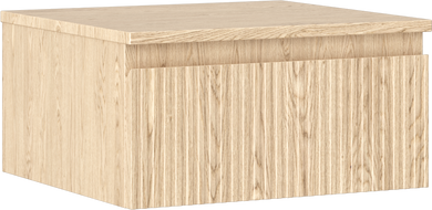 Mexen Rivel bathroom cabinet under sink 50 cm with countertop, 1 drawer, fluted, oak - 91A20-05023-1-BFC81
