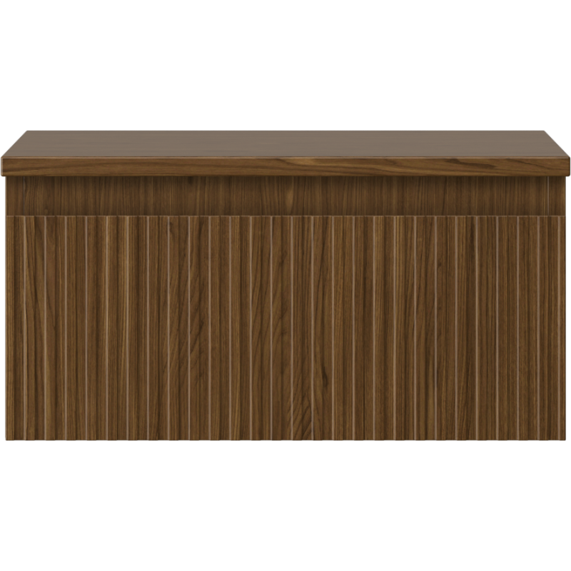 Mexen Rivel 50 cm Bathroom Cabinet with Countertop, 1 Drawer, Grooved, Walnut - 91A20-05023-1-BFC86