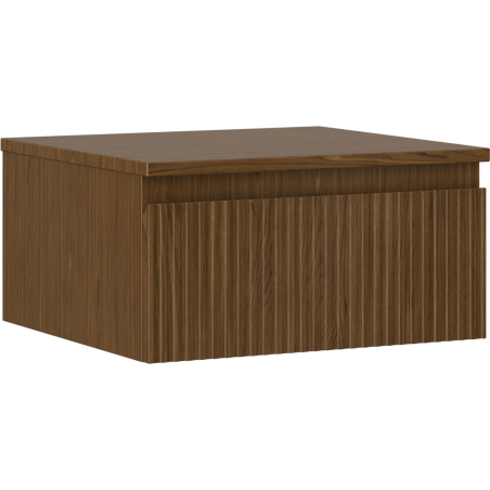 Mexen Rivel bathroom cabinet for washbasin 50 cm with countertop, 1 drawer, grooved, walnut - 91A20-05023-1-BFC86