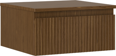 Mexen Rivel bathroom cabinet for washbasin 50 cm with countertop, 1 drawer, grooved, walnut - 91A20-05023-1-BFC86
