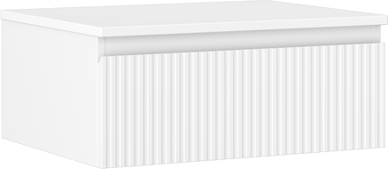 Mexen Rivel bathroom cabinet under basin 60 cm with countertop, 1 drawer, grooved, white matte - 91A20-06023-1-BFC01
