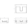 Mexen Rivel 60 cm Bathroom Vanity Cabinet with Countertop, 1 Drawer, Grooved, Matte Gray - 91A20-06023-1-BFC62
