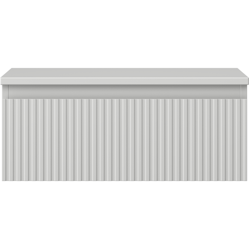 Mexen Rivel bathroom cabinet for washbasin 60 cm with countertop, 1 drawer, fluted, matte grey - 91A20-06023-1-BFC62