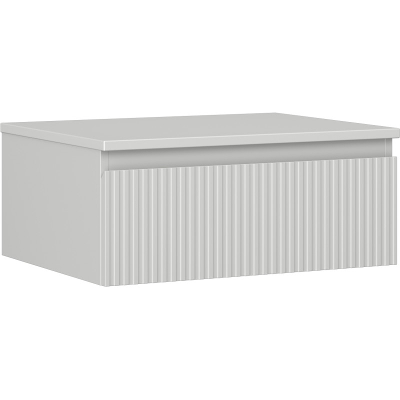 Mexen Rivel 60 cm Bathroom Vanity Cabinet with Countertop, 1 Drawer, Grooved, Matte Gray - 91A20-06023-1-BFC62