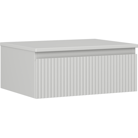 Mexen Rivel bathroom cabinet under sink 60 cm with countertop, 1 drawer, grooved, gray matte - 91A20-06023-1-BFC62