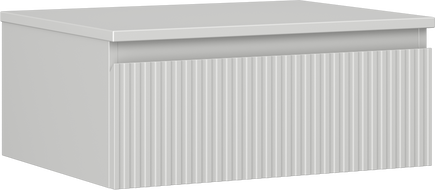 Mexen Rivel bathroom cabinet under sink 60 cm with countertop, 1 drawer, grooved, gray matte - 91A20-06023-1-BFC62