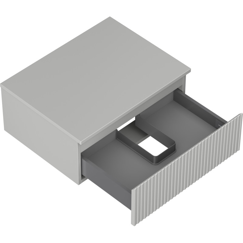 Mexen Rivel 60 cm Bathroom Vanity Cabinet with Countertop, 1 Drawer, Grooved, Matte Gray - 91A20-06023-1-BFC62