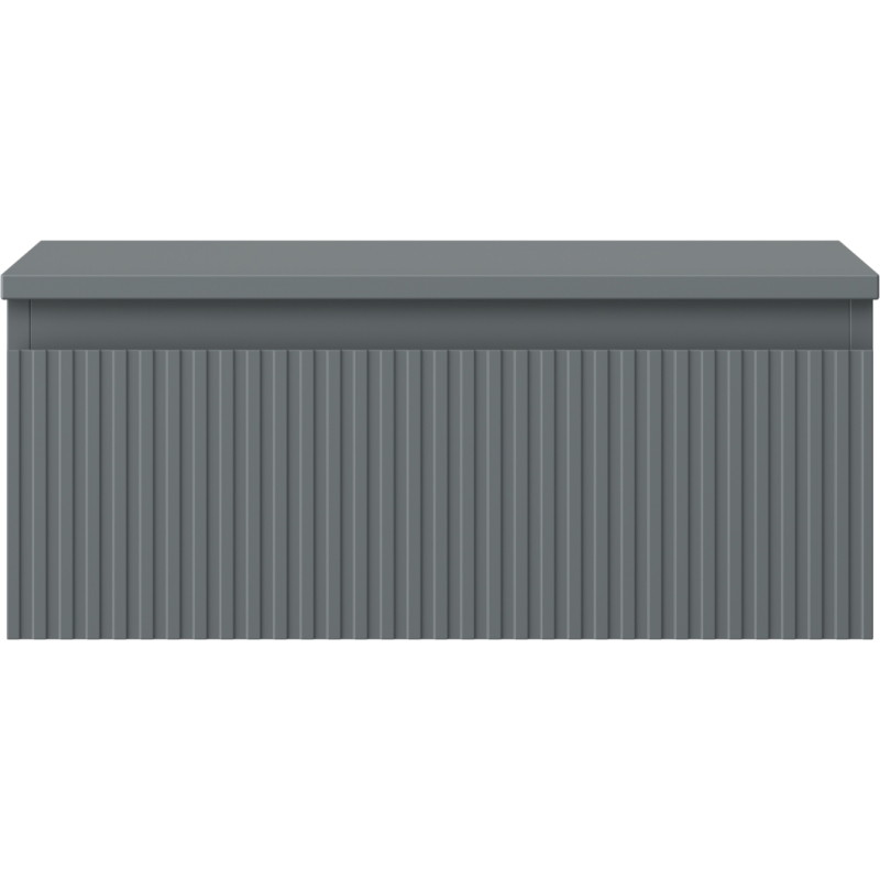 Mexen Rivel 60 cm bathroom vanity cabinet with countertop, 1 drawer, grooved, matte graphite - 91A20-06023-1-BFC66