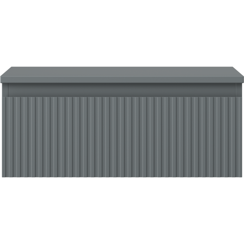 Mexen Rivel bathroom cabinet for the washbasin, 60 cm with countertop, 1 drawer, fluted, matte graphite - 91A20-06023-1-BFC66