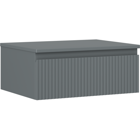 Mexen Rivel 60 cm bathroom vanity cabinet with countertop, 1 drawer, grooved, matte graphite - 91A20-06023-1-BFC66