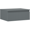 Mexen Rivel 60 cm bathroom vanity cabinet with countertop, 1 drawer, grooved, matte graphite - 91A20-06023-1-BFC66