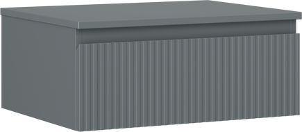 Mexen Rivel 60 cm bathroom vanity cabinet with countertop, 1 drawer, grooved, matte graphite - 91A20-06023-1-BFC66
