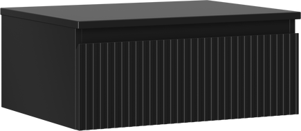 Mexen Rivel bathroom cabinet under sink 60 cm with countertop, 1 drawer, grooved, matte black - 91A20-06023-1-BFC71
