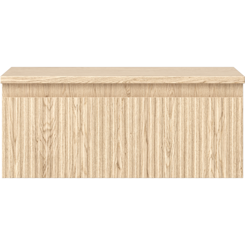 Mexen Rivel bathroom cabinet for under-sink 60 cm with countertop, 1 drawer, grooved, oak - 91A20-06023-1-BFC81