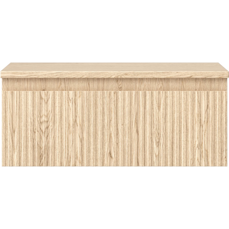 Mexen Rivel bathroom cabinet under sink 60 cm with countertop, 1 drawer, grooved, oak - 91A20-06023-1-BFC81
