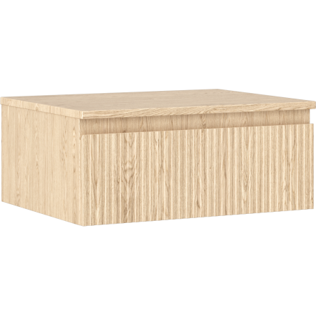 Mexen Rivel bathroom cabinet under-sink 60 cm with countertop, 1 drawer, grooved, oak - 91A20-06023-1-BFC81