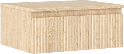 Mexen Rivel bathroom cabinet for under-sink 60 cm with countertop, 1 drawer, grooved, oak - 91A20-06023-1-BFC81