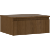 Mexen Rivel 60 cm Under-Sink Bathroom Cabinet with Countertop, 1 Drawer, Fluted, Walnut - 91A20-06023-1-BFC86
