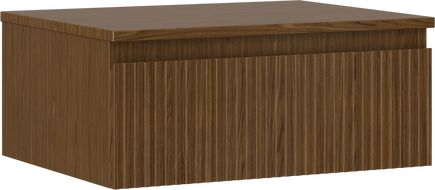 Mexen Rivel 60 cm Under-Sink Bathroom Cabinet with Countertop, 1 Drawer, Fluted, Walnut - 91A20-06023-1-BFC86