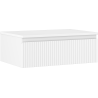 Mexen Rivel 70 cm Bathroom Cabinet with Countertop, 1 Drawer, Fluted, Matte White - 91A20-07023-1-BFC01