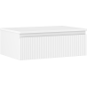 Mexen Rivel bathroom cabinet under-sink 70 cm with countertop, 1 drawer, fluted, white matte - 91A20-07023-1-BFC01