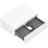 Mexen Rivel bathroom cabinet under-sink 70 cm with countertop, 1 drawer, fluted, white matte - 91A20-07023-1-BFC01