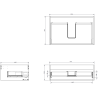 Mexen Rivel 70 cm Bathroom Cabinet with Countertop, 1 Drawer, Fluted, Matte White - 91A20-07023-1-BFC01