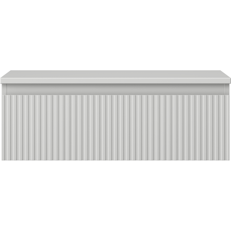 Mexen Rivel bathroom cabinet under-sink 70 cm with countertop, 1 drawer, ribbed, grey matte - 91A20-07023-1-BFC62