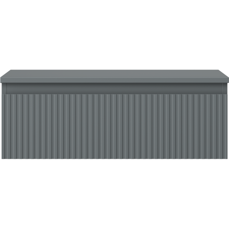 Mexen Rivel 70 cm Bathroom Cabinet with Countertop, 1 Drawer, Grooved, Matt Graphite - 91A20-07023-1-BFC66