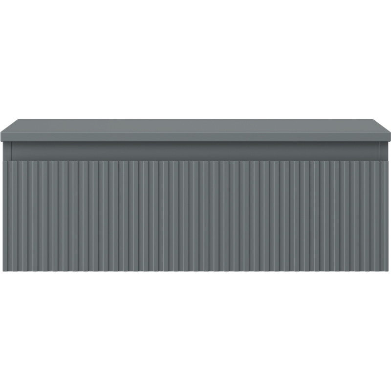 Mexen Rivel bathroom vanity cabinet 70 cm with countertop, 1 drawer, fluted, matte graphite - 91A20-07023-1-BFC66