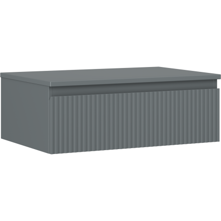 Mexen Rivel bathroom vanity cabinet 70 cm with countertop, 1 drawer, fluted, matte graphite - 91A20-07023-1-BFC66