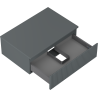 Mexen Rivel bathroom cabinet under the sink 70 cm with countertop, 1 drawer, grooved, matte graphite - 91A20-07023-1-BFC66