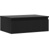 Mexen Rivel 70 cm Bathroom Cabinet with Countertop, 1 Drawer, Fluted, Black Matte - 91A20-07023-1-BFC71