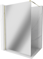 Mexen Kioto shower screen 120 x 200 cm, Mirror 8 mm, Gold - 800-120-101-50-50