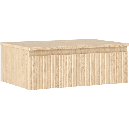 Mexen Rivel 70 cm Bathroom Cabinet with Countertop, 1 Drawer, Grooved, Oak - 91A20-07023-1-BFC81