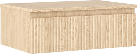 Mexen Rivel bathroom cabinet under sink 70 cm with countertop, 1 drawer, fluted, oak - 91A20-07023-1-BFC81