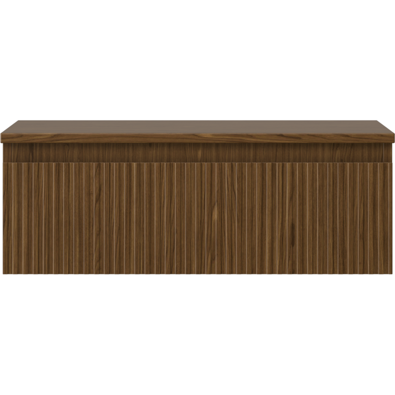 Mexen Rivel 70 cm Bathroom Vanity Cabinet with Countertop, 1 Drawer, Fluted, Walnut - 91A20-06023-1-BFC86 - 91A20-07023-1-BFC86