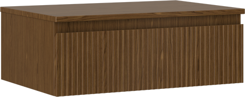 Mexen Rivel bathroom cabinet for sink 70 cm with countertop, 1 drawer, grooved, walnut - 91A20-07023-1-BFC86