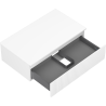 Mexen Rivel 80 cm under-sink bathroom cabinet with countertop, 1 drawer, fluted, white matte - 91A20-08023-1-BFC01