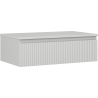 Mexen Rivel bathroom cabinet for washbasin 80 cm with tabletop, 1 drawer, grooved, gray matte - 91A20-08023-1-BFC62